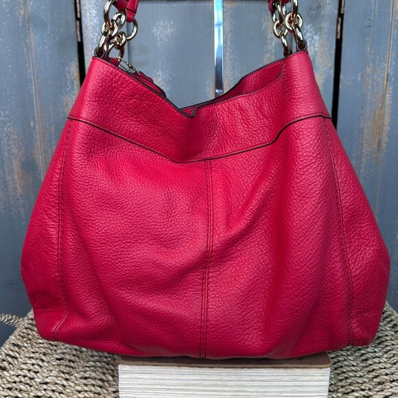 Coach Lexy Pebbled Leather Shoulder Bag Deep Pink - Picture 5 of 16